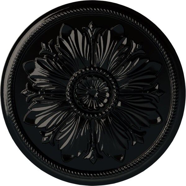 Ekena Millwork Kaya Ceiling Medallion (Fits Canopies up to 5 1/4"), Hand-Painted Black Pearl, 23 5/8"OD x 1 1/2"P CM23KABPS - main